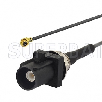 Black Fakra SMB A 9005 male plug Bulkhead to IPX Coax Cable OD1.13mm for Analog radio