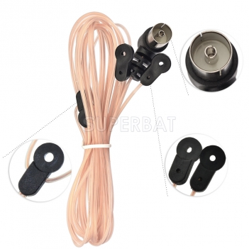 Indoor FM Dipole Antenna T-Type 75 Ohm Female Pal Connector and AM Loop Antenna 2 Bare Wire Connector for Stereo Receiver Yamaha Pioneer Denon Onkyo