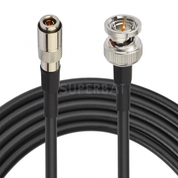 Superbat 1M DIN 1.0/2.3 to Male BNC Crimp Solder  75 Ohm Mini RG59 Belden(1855A) HD 3G 6G SDI Coaxial Cable for Video Camera and Moniter