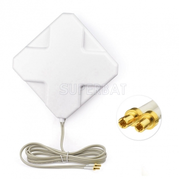 Superbat 4G LTE 35dBi Directional Dual TS9 MIMO Panel Antenna for 4G LTE Mobile WiFi Hotspot Router MiFi USB Modem
