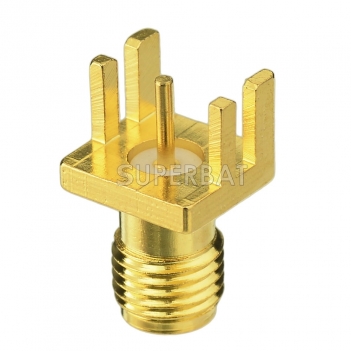 SMA Jack Female PCB Connector Straight Solder .062 inch End Launch