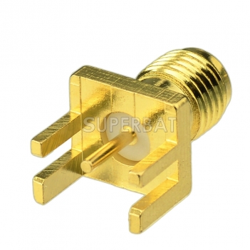SMA Jack Female PCB Connector Straight Solder .062 inch End Launch