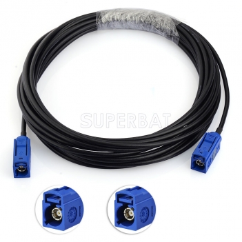 Superbat Fakra C Female to Fakra C Female RG174 5M GPS Extenstion Coax Cable for GPS Antenna