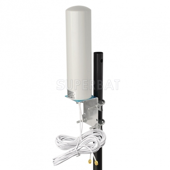Superbat Outdoor antenna 4g 698-960/1710-2700MHz 12DBi Onmi External barrel antenna with 5m double slider connector SMA for GSM W-CDMA 2g 3g 4G signal