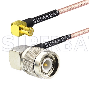 RF Coax Cable Assembly MCX Male RA to TNC Male RA pigtail cable
