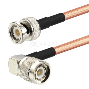 BNC Male to TNC Male Right Angle RG142 2 Meter GPS Antenna cable for RTK GNSS Systems