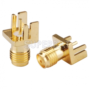 SMA Jack Female Edge Mounted Straight PCB Connector for .037 inch End Launch