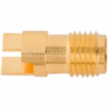 50 Ohm SMA Female Jack Straight Slide-On Square Flange for .068 inch PCB End Launch