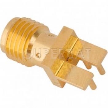 SMA Female Jack Straight Square Flange for .050 inch PCB End Launch