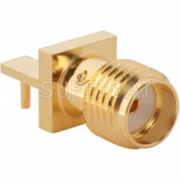 SMA Female Jack Straight Square Flange for .050 inch PCB End Launch