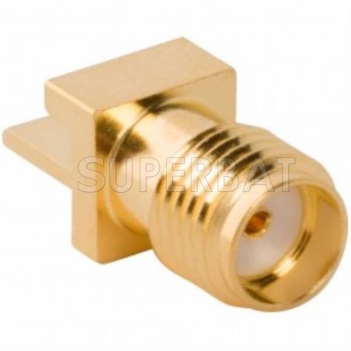 SMA Female Jack Straight Slide-On Square Flange 50 Ohm for .068 inch PCB End Launch