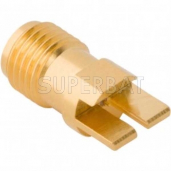 SMA Jack Female Round Flange Slide-On Connector for .068 inch PCB End Launch