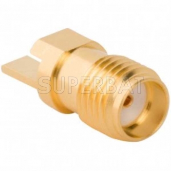 SMA Jack Female Round Flange Slide-On Connector for .068 inch PCB End Launch