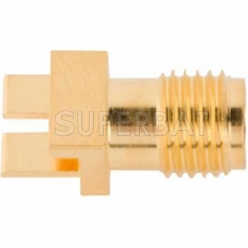 SMA Female Jack Straight Slide-On Square Flange 50 Ohm for .068 inch PCB End Launch
