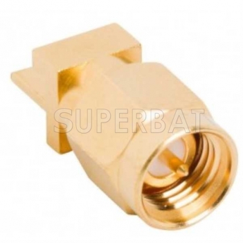 SMA Male Plug Slide-On Round Flange Straight Connector for .068 inch PCB End Launch