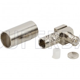 Superbat MCX 50 Ohm Plug Male Right Angle Crimp Connector With Nickel Plated for RG-142 Coaxial Cable