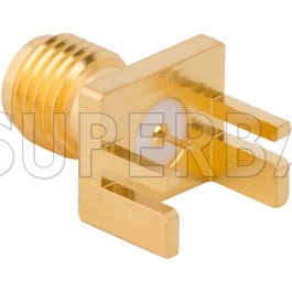 SMA  Female Jack Flat Tab Contact  PCB Mount Connector for .048 inch End Launch