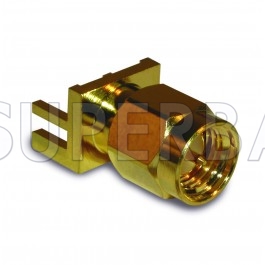 SMA Male Plug Round Post Contact Connector 50 Ohm for .068 inch PCB End Launch