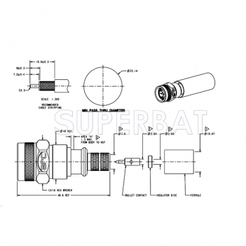 Superbat N Type Striaght Plug Male Crimp Connector For LMR-400 Coax Cable