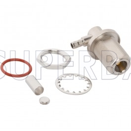 Superbat N Type Right Angle Jack Female 50 Ohm Crimp Connector For RG-58 LMR-195 KSR-195 Coaxial Cable