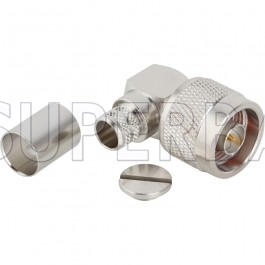Superbat N Type Plug Male Right Angle 50 Ohm Crimp Connector for RG-214 Cable