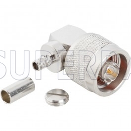 Superbat N Type Plug Male Right Angle 50 Ohm Crimp Connector for LMR-200 Cable