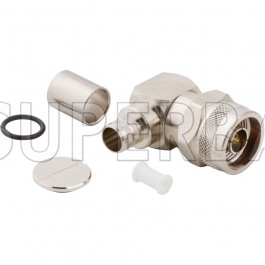 N Type Right Angle Crimp Plug  Connector for LMR-400 Cable