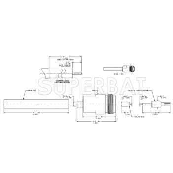 Superbat N Type Jack Female Straight 50 Ohm Connector For 0.141" semi-rigid & conformable cable