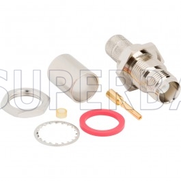 TNC Female Jack Crimp Bulkhead with O-ring Connector 50 Ohm for LMR-400 Coax Cable