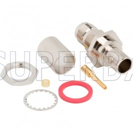 TNC Female Jack Crimp Bulkhead with O-ring Connector 50 Ohm for LMR-400 Coax Cable