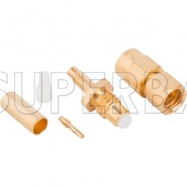Superbat SMC Straight Crimp Plug Connector for RG-174 RG-316 Coax Cable 50 Ohm
