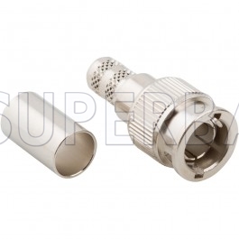 Superbat Mini-BNC Straight Bulkhead Crimp Plug Male Connector 75 Ohm for RG-59 Coax Cable