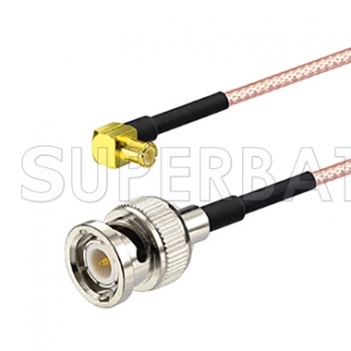 RF Coaxial Coax Cable Assembly BNC Male to MCX Male Right Angle RG316 Coax RG Jumper/Adapter cable