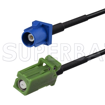 Superbat Fakra C Male to AVIC Green RG174 30cm GPS Pigtail Coax Cable for GPS Antenna Extension RG174