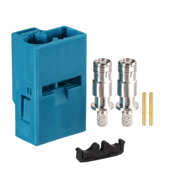 Superbat FAKRA Jack Code Z Waterblue Double Socket Connector for Coaxial Cable RG316 RG174