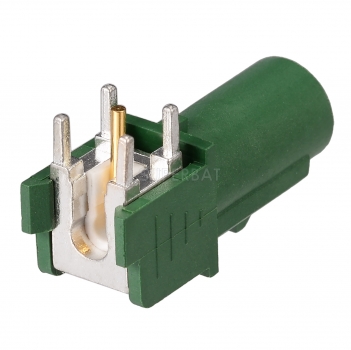 FAKRA Code E Plug Male Right Angle PCB Mount Connector