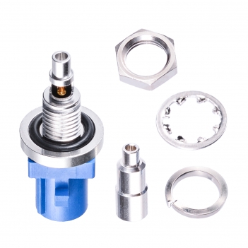 Superbat Waterproof Fakra code C male bulkhead o-ring Plug connector for 1.13mm 1.37mm Coaxial Cable