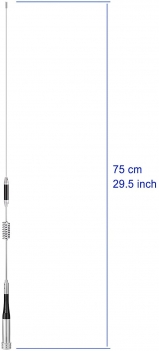 29.5 Inch VHF UHF 136-174MHz 400-470MHz Amateur Mobile Transceiver Car Antenna