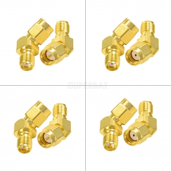 Superbat FPV Drone Antenna Adapter SMA to RP-SMA 45 Degree Adapter Connector Kit 4-Pack