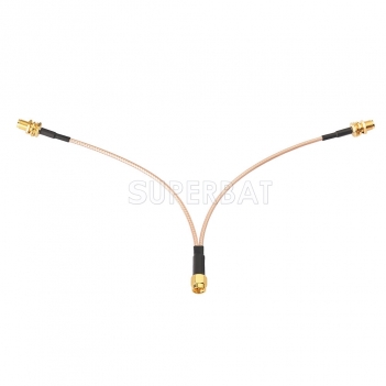Antenna Adapter SMA Male to Dual SMA Female V-Shape Splitter Cable for 4G LTE Router Gateway Modem Hotspot Cellular Amplifier Booster