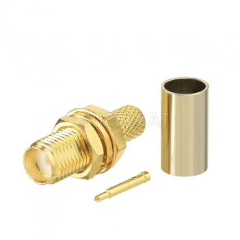 Superbat RP-SMA Jack (male pin) Crimp Connector for LMR195 RG58 Cable