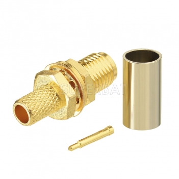 Superbat RP-SMA Jack (male pin) Crimp Connector for LMR195 RG58 Cable