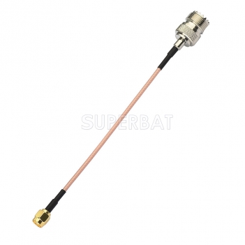 RF coaxial UHF Female SO239 to SMA Male Coax Connector Jumper RG316 Extension Cable-Ham Radio Antenna Wire for Baofeng Wouxun Kenwood Icom Yaesu