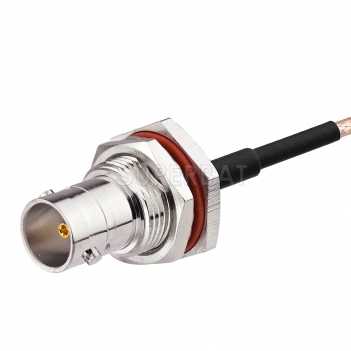 Mini-BNC Straight Plug to BNC-75 BulkHead Jack with O-ring RG179 20cm