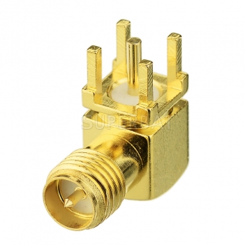 RP SMA Jack with Male pin Connector Right Angle Solder