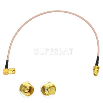 SMA Female to male SMA right angle connector RG316 custom RF coaxial cable assembly