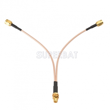 RP-SMA BulkHead Jack to SMA Straight Plug to SMA Straight Plug RG316 15cm
