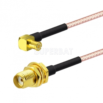 Right angle MCX Male to SMA Female Bulkhead RG316 Low Loss Pigtail Adapter Cable