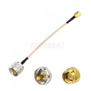 SMA Straight Plug to UHF Straight Plug RG316 15cm