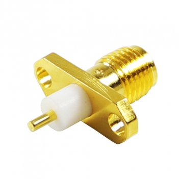 SMA Female 2 Hole Flange Jack Connector Straight with Solder Tab Pin